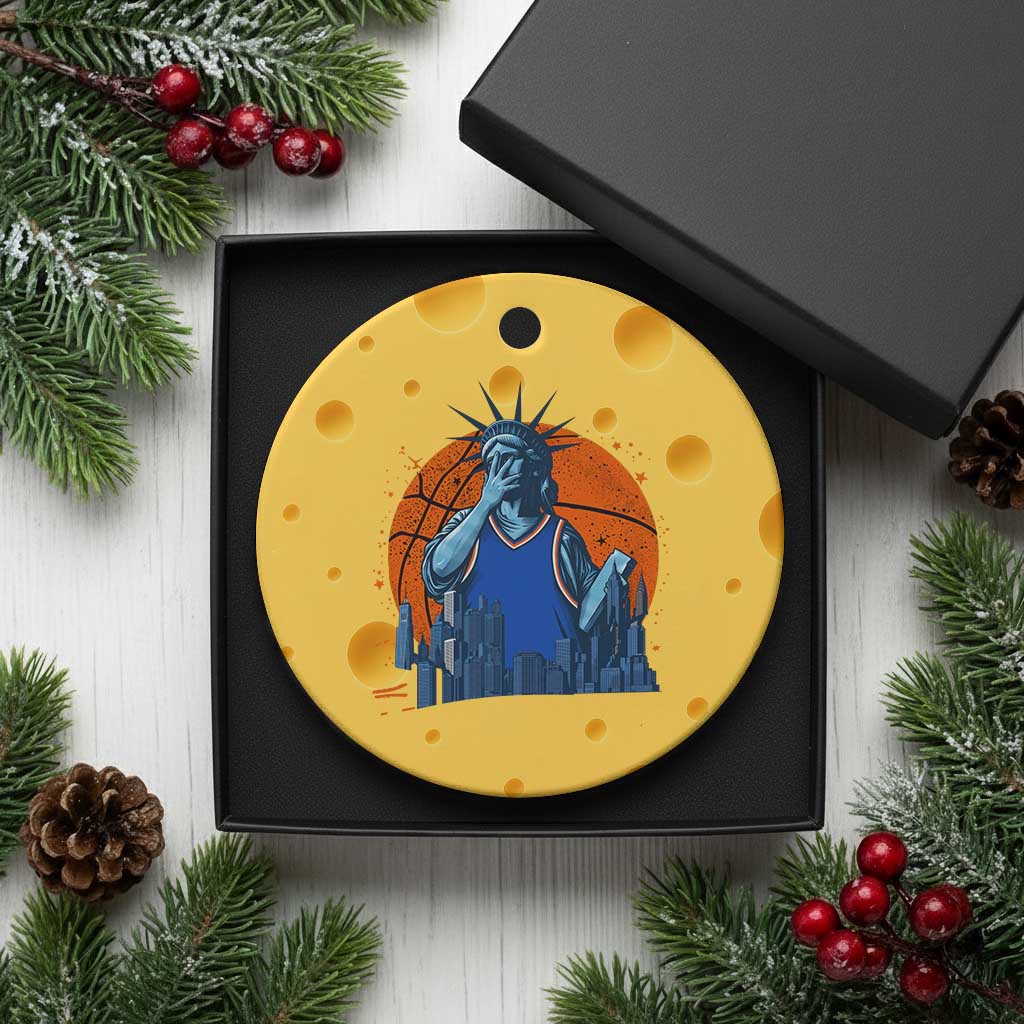Funny Statue Of Liberty Hoops Fan Ceramic Ornament New York Sports Gift