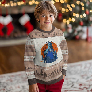 Funny Statue Of Liberty Hoops Fan Ugly Christmas Sweater New York Sports Gift