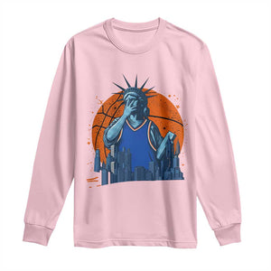 Funny Statue Of Liberty Hoops Fan Long Sleeve Shirt New York Sports Gift
