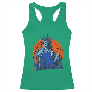 Funny Statue Of Liberty Hoops Fan Racerback Tank Top New York Sports Gift