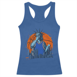 Funny Statue Of Liberty Hoops Fan Racerback Tank Top New York Sports Gift