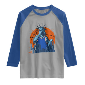 Funny Statue Of Liberty Hoops Fan Raglan Shirt New York Sports Gift