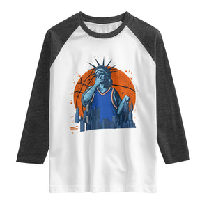 Funny Statue Of Liberty Hoops Fan Raglan Shirt New York Sports Gift