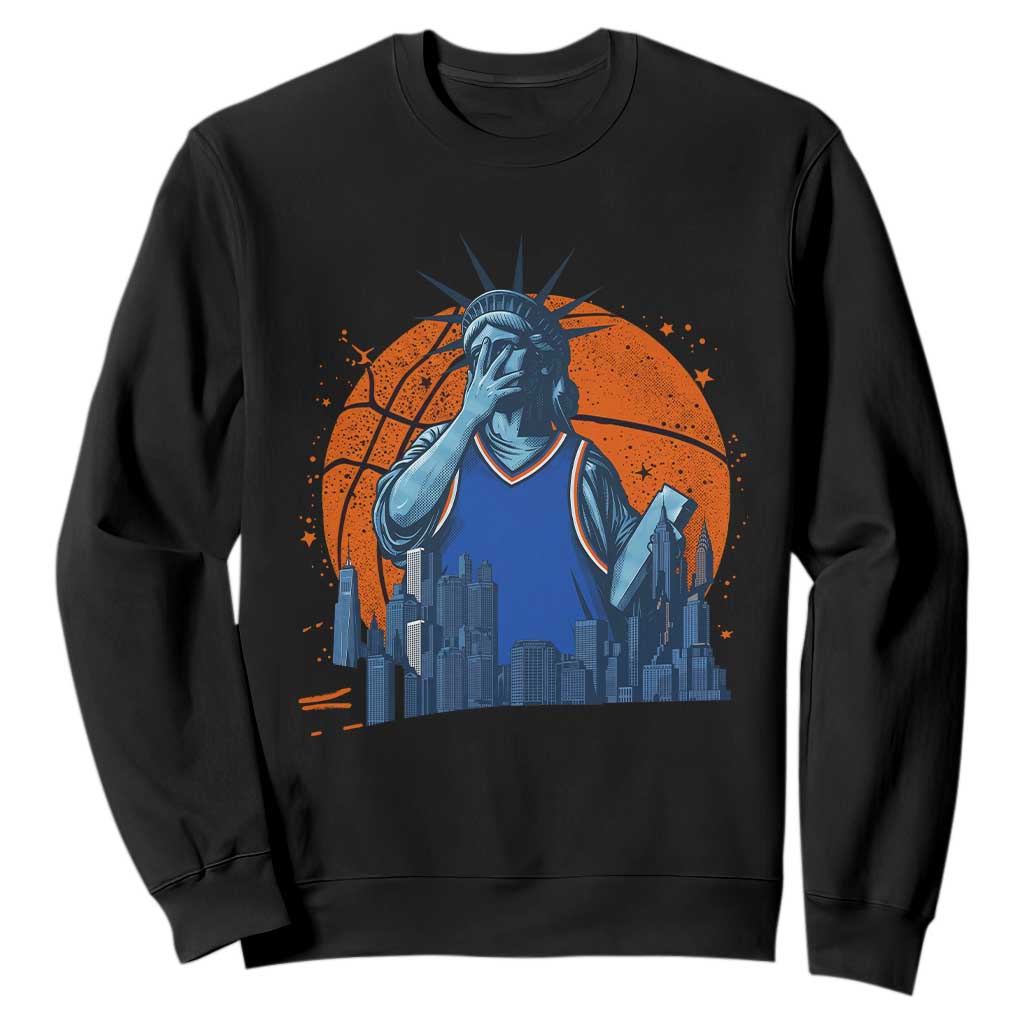Funny Statue Of Liberty Hoops Fan Sweatshirt New York Sports Gift