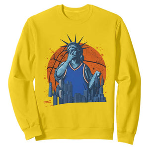Funny Statue Of Liberty Hoops Fan Sweatshirt New York Sports Gift
