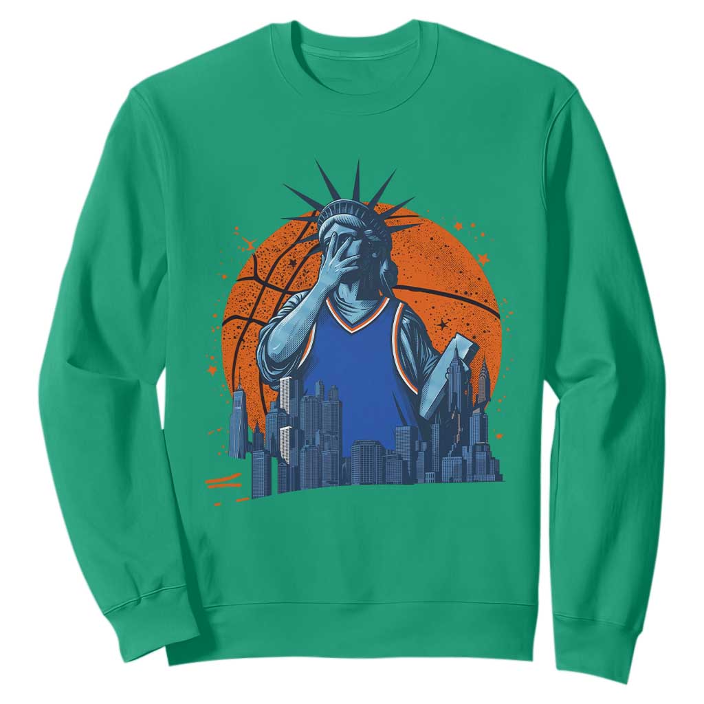 Funny Statue Of Liberty Hoops Fan Sweatshirt New York Sports Gift