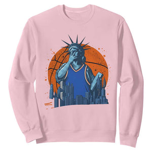 Funny Statue Of Liberty Hoops Fan Sweatshirt New York Sports Gift