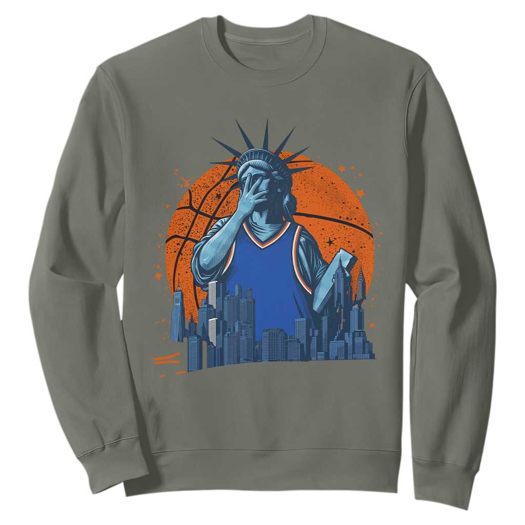 Funny Statue Of Liberty Hoops Fan Sweatshirt New York Sports Gift