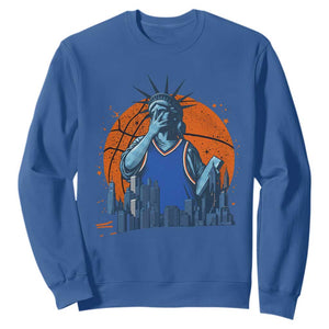 Funny Statue Of Liberty Hoops Fan Sweatshirt New York Sports Gift