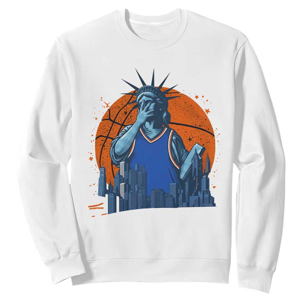 Funny Statue Of Liberty Hoops Fan Sweatshirt New York Sports Gift