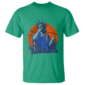 Funny Statue Of Liberty Hoops Fan T Shirt New York Sports Gift