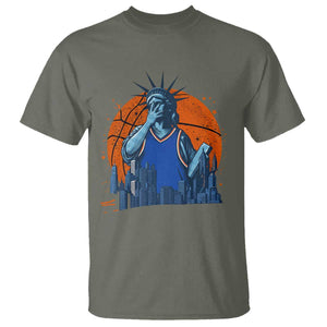 Funny Statue Of Liberty Hoops Fan T Shirt New York Sports Gift