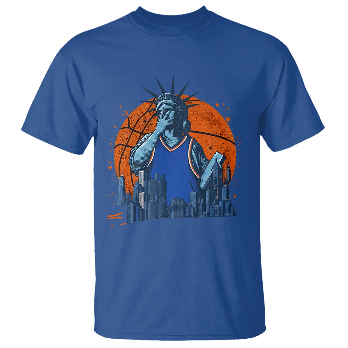 Funny Statue Of Liberty Hoops Fan T Shirt New York Sports Gift