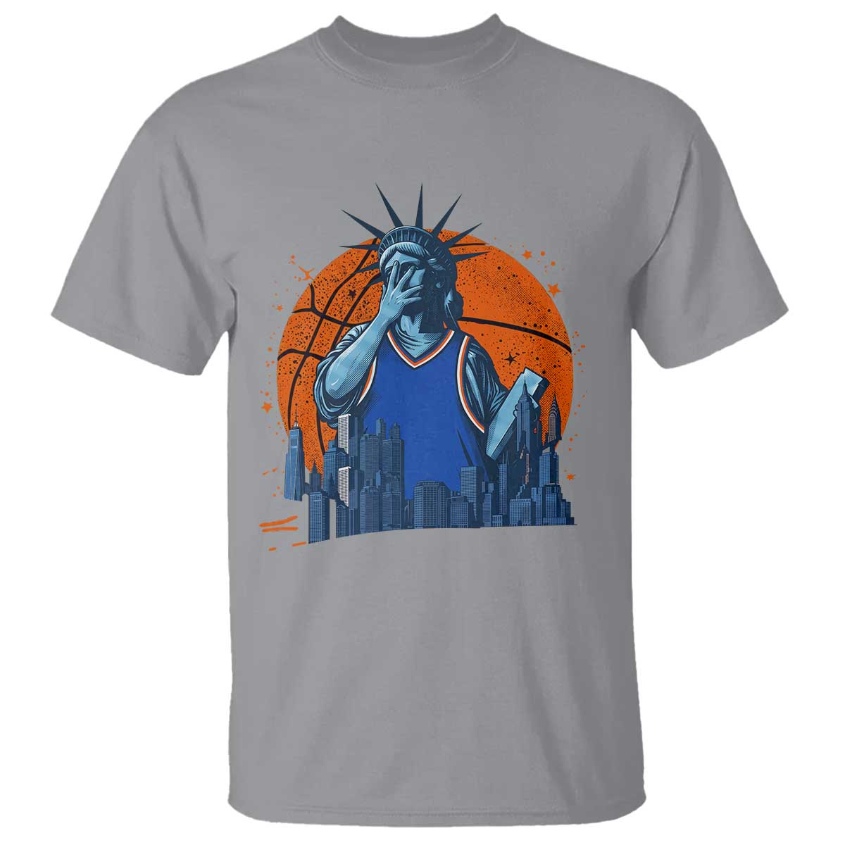 Funny Statue Of Liberty Hoops Fan T Shirt New York Sports Gift
