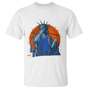 Funny Statue Of Liberty Hoops Fan T Shirt New York Sports Gift