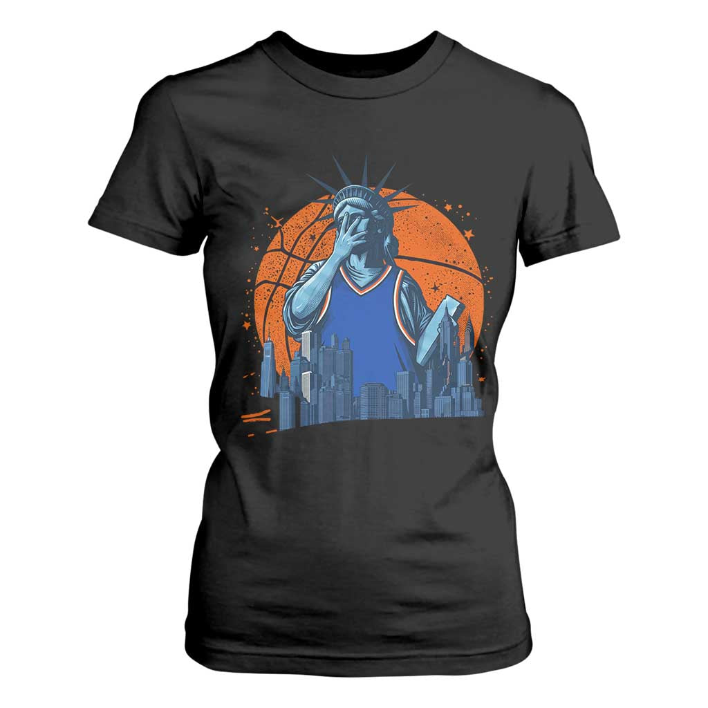 Funny Statue Of Liberty Hoops Fan T Shirt For Women New York Sports Gift