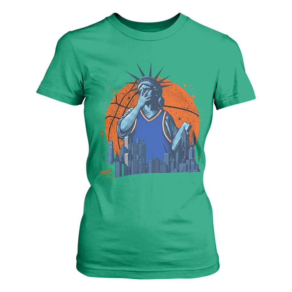Funny Statue Of Liberty Hoops Fan T Shirt For Women New York Sports Gift