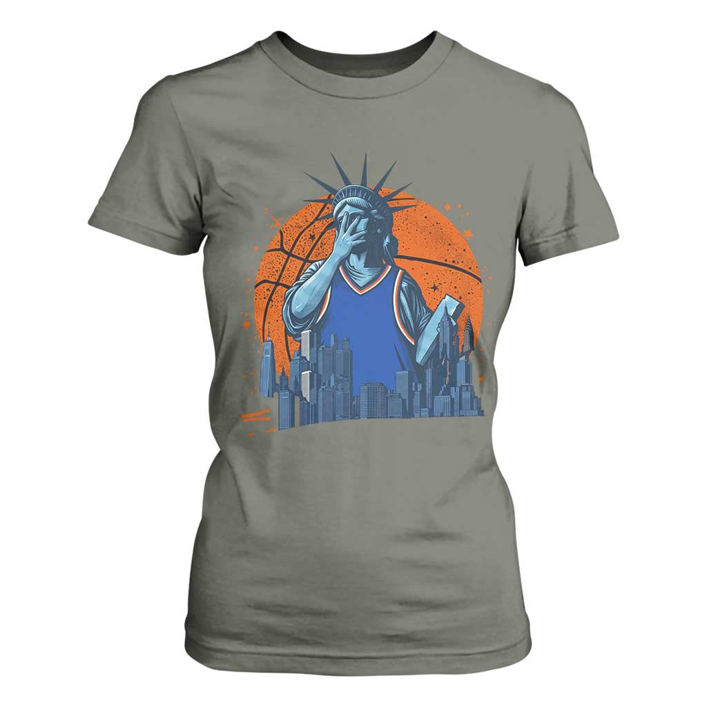 Funny Statue Of Liberty Hoops Fan T Shirt For Women New York Sports Gift