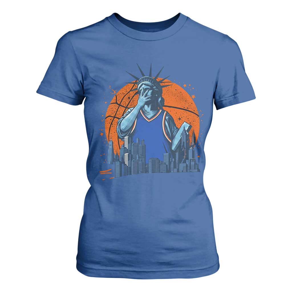 Funny Statue Of Liberty Hoops Fan T Shirt For Women New York Sports Gift