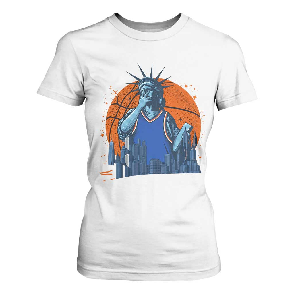 Funny Statue Of Liberty Hoops Fan T Shirt For Women New York Sports Gift