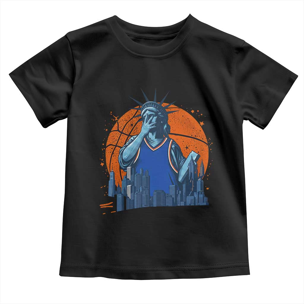Funny Statue Of Liberty Hoops Fan Toddler T Shirt New York Sports Gift