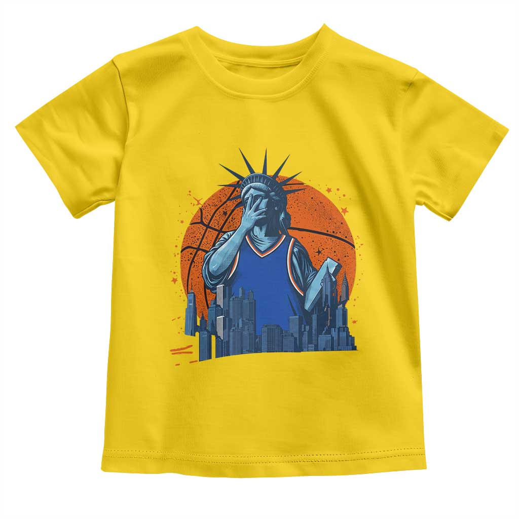 Funny Statue Of Liberty Hoops Fan Toddler T Shirt New York Sports Gift