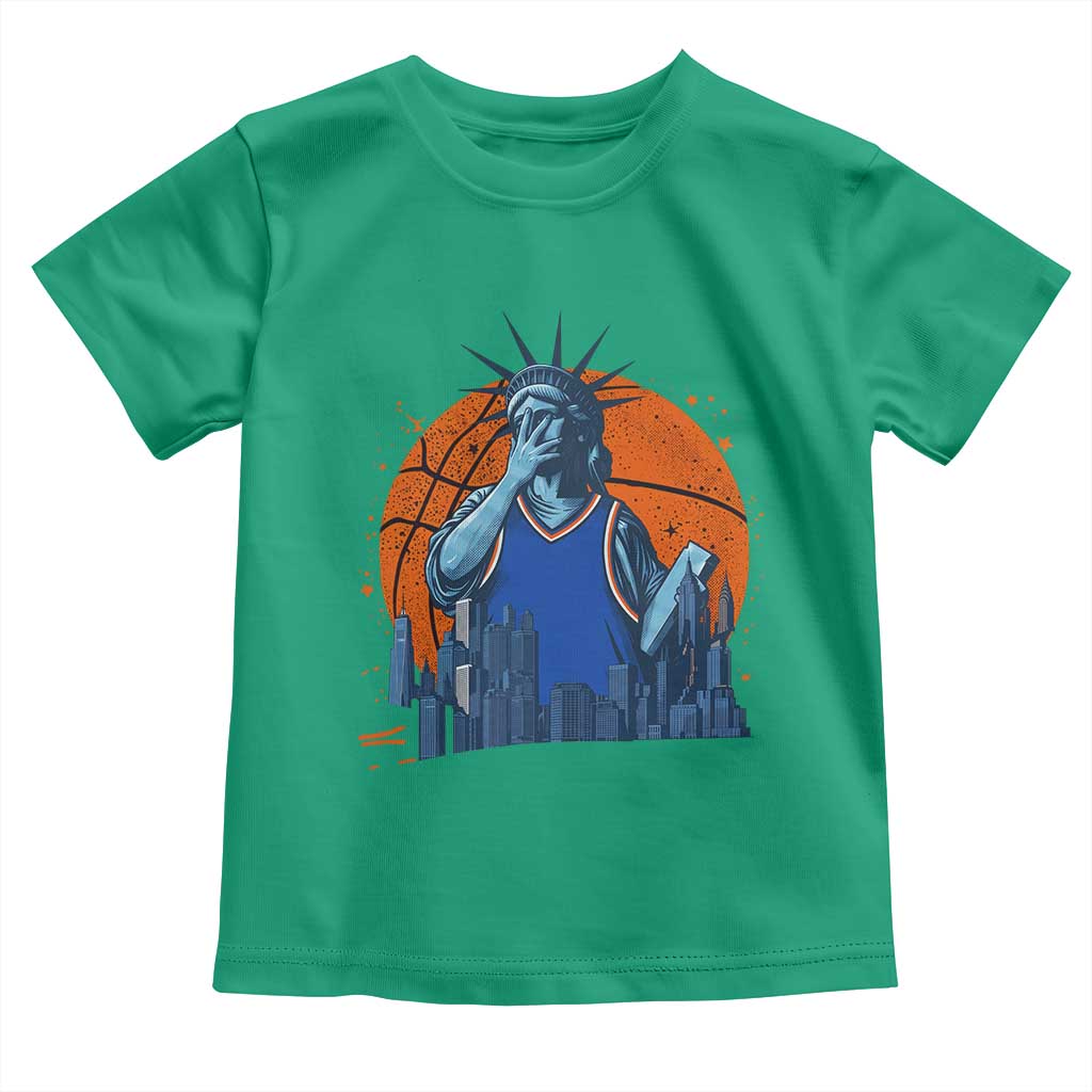 Funny Statue Of Liberty Hoops Fan Toddler T Shirt New York Sports Gift