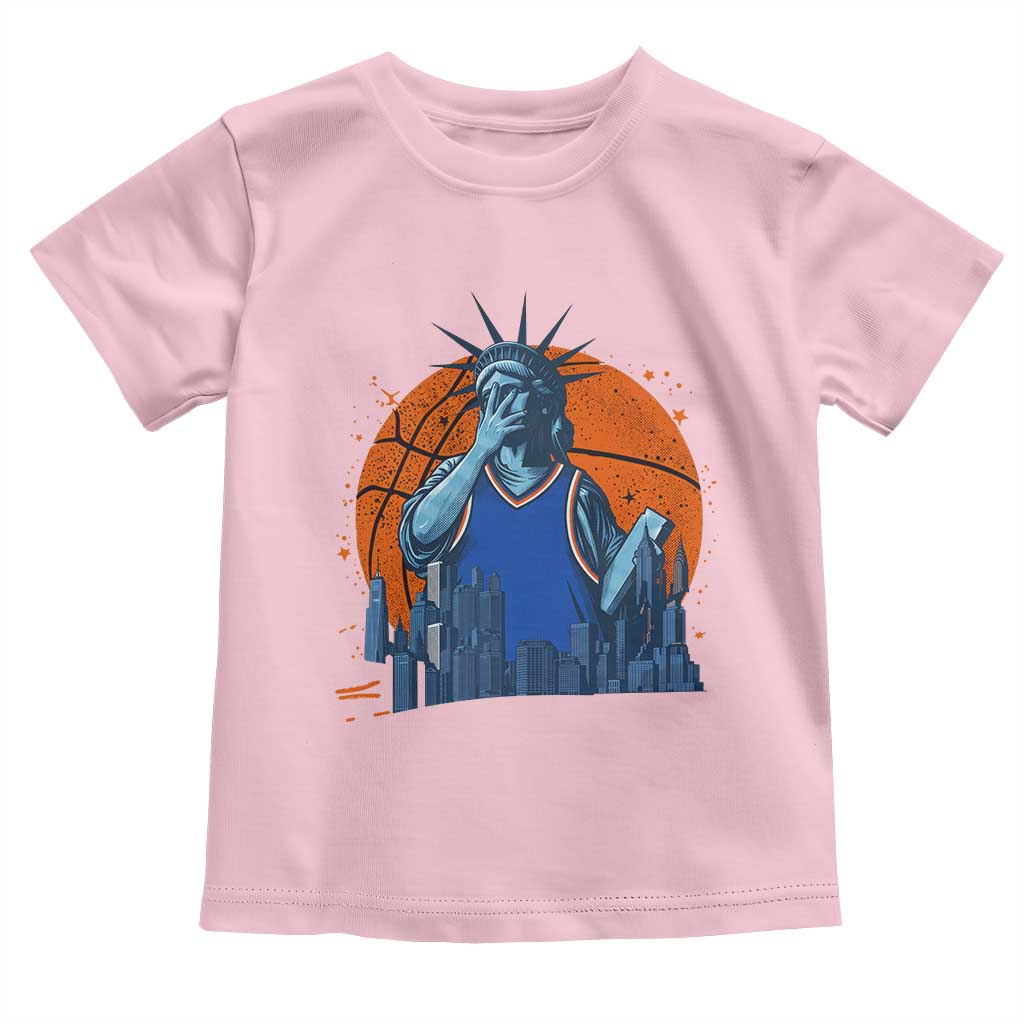 Funny Statue Of Liberty Hoops Fan Toddler T Shirt New York Sports Gift