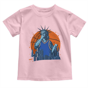 Funny Statue Of Liberty Hoops Fan Toddler T Shirt New York Sports Gift