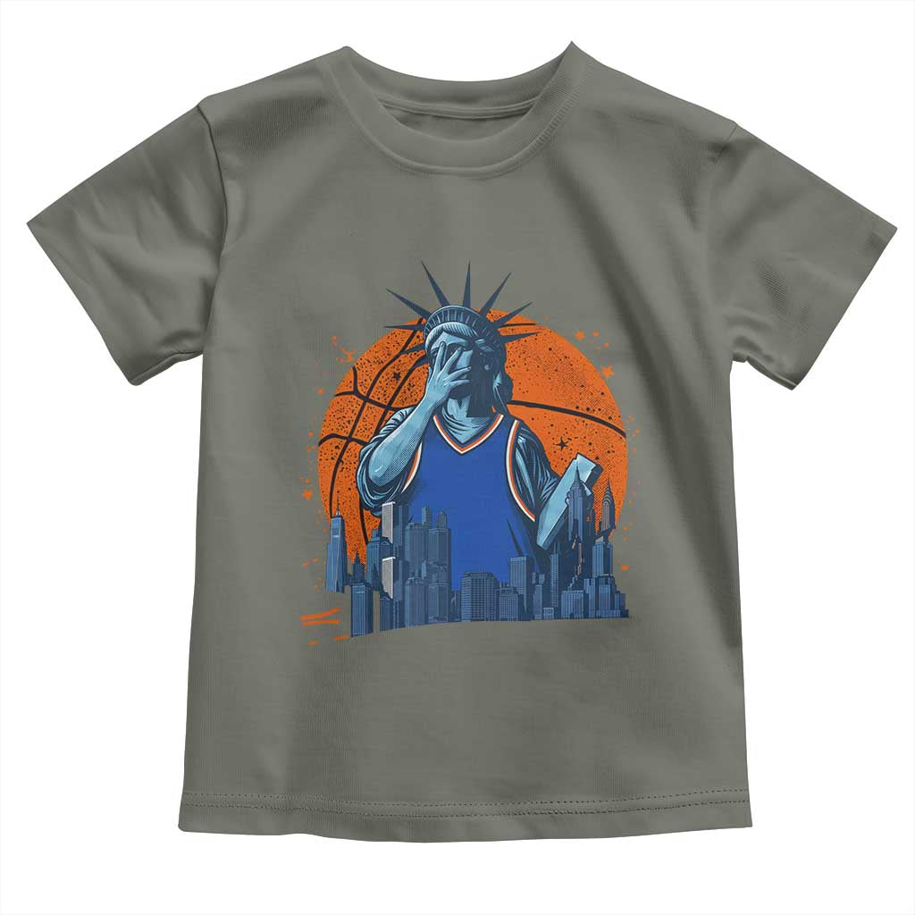 Funny Statue Of Liberty Hoops Fan Toddler T Shirt New York Sports Gift