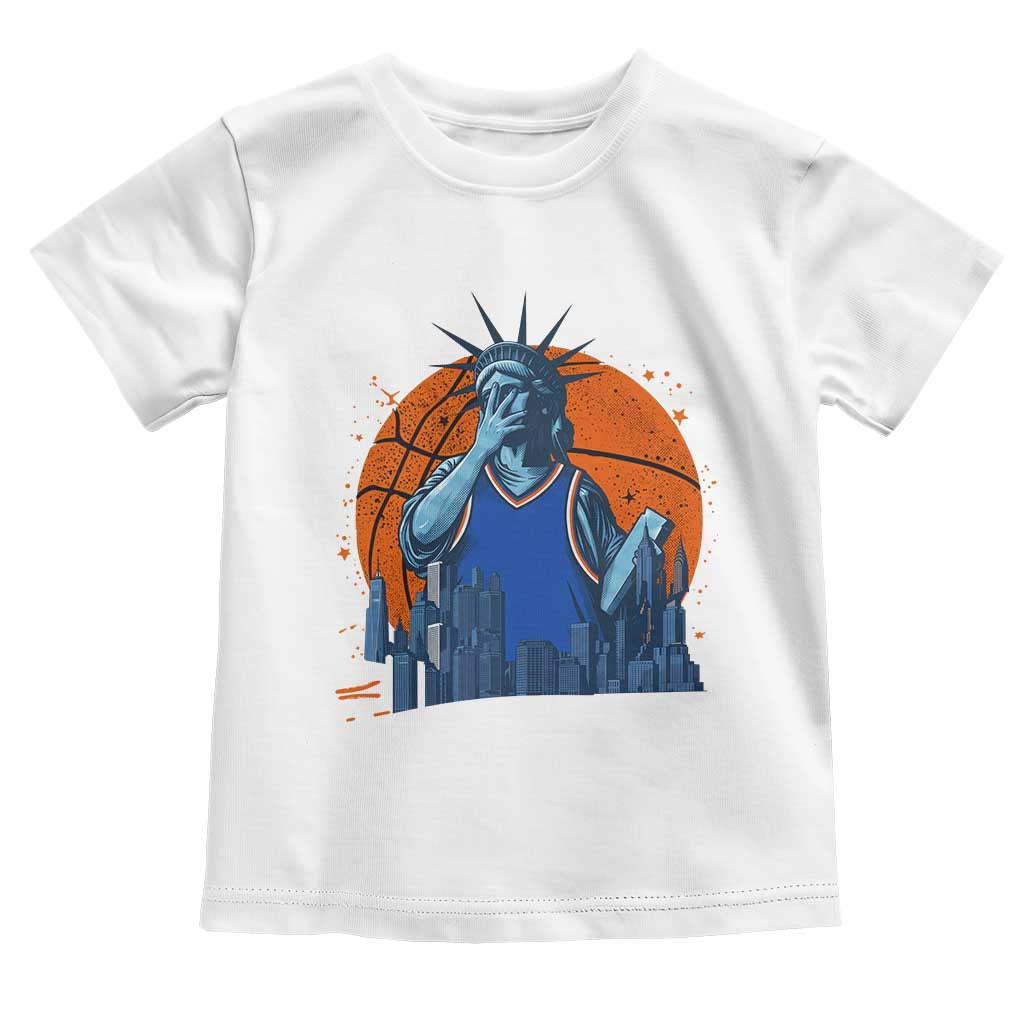 Funny Statue Of Liberty Hoops Fan Toddler T Shirt New York Sports Gift TS12 White Print Your Wear