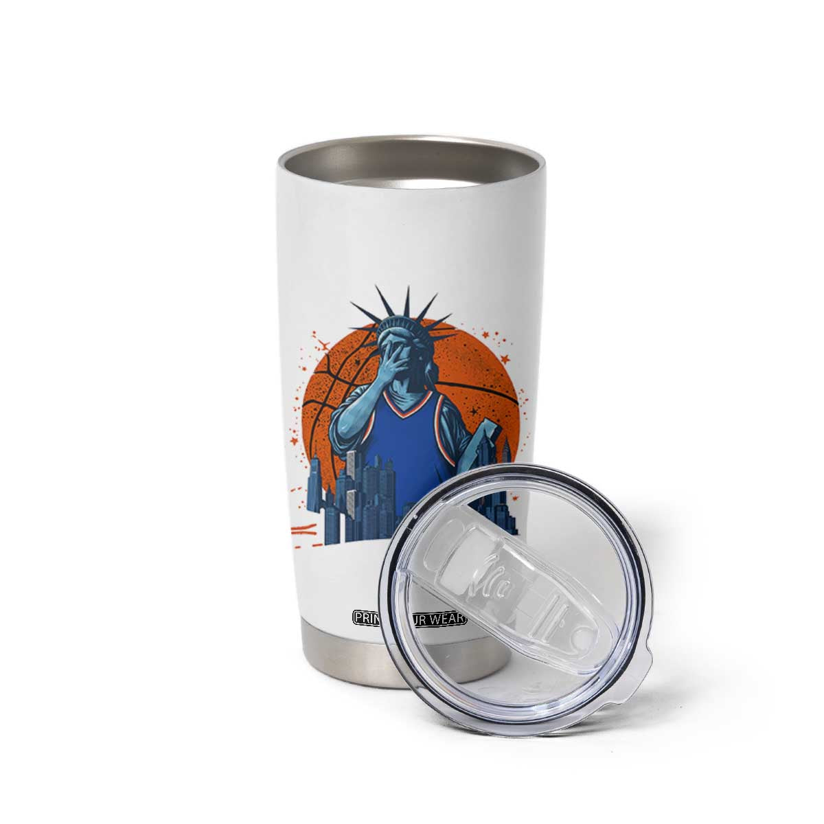 Funny Statue Of Liberty Hoops Fan Tumbler Cup New York Sports Gift
