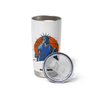 Funny Statue Of Liberty Hoops Fan Tumbler Cup New York Sports Gift