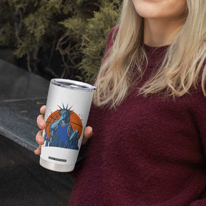 Funny Statue Of Liberty Hoops Fan Tumbler Cup New York Sports Gift