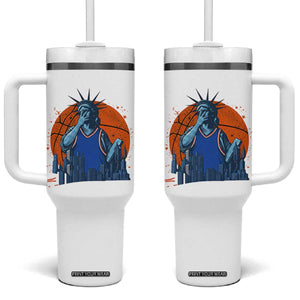Funny Statue Of Liberty Hoops Fan Tumbler With Handle New York Sports Gift