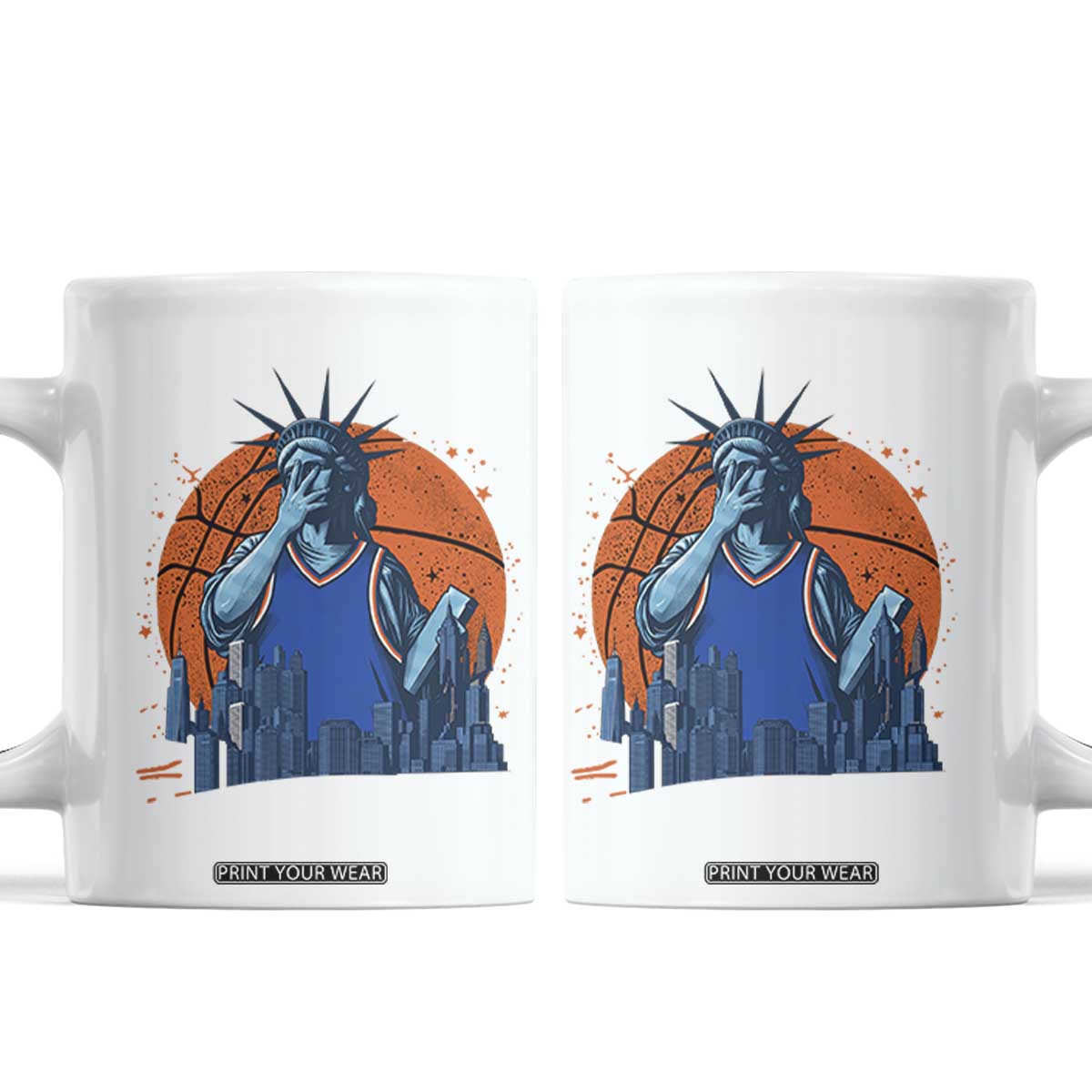 Funny Statue Of Liberty Hoops Fan Coffee Mug New York Sports Gift