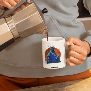 Funny Statue Of Liberty Hoops Fan Coffee Mug New York Sports Gift