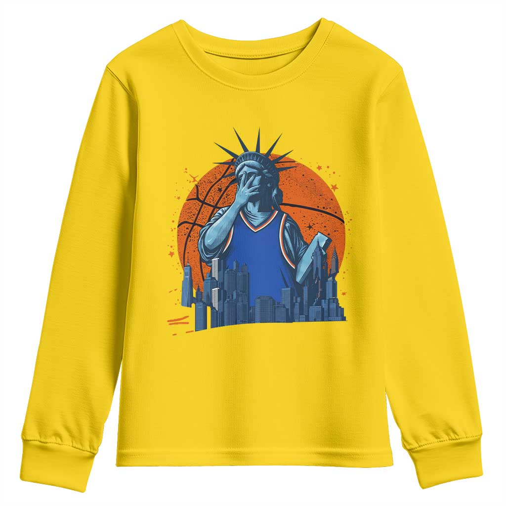 Funny Statue Of Liberty Hoops Fan Youth Sweatshirt New York Sports Gift