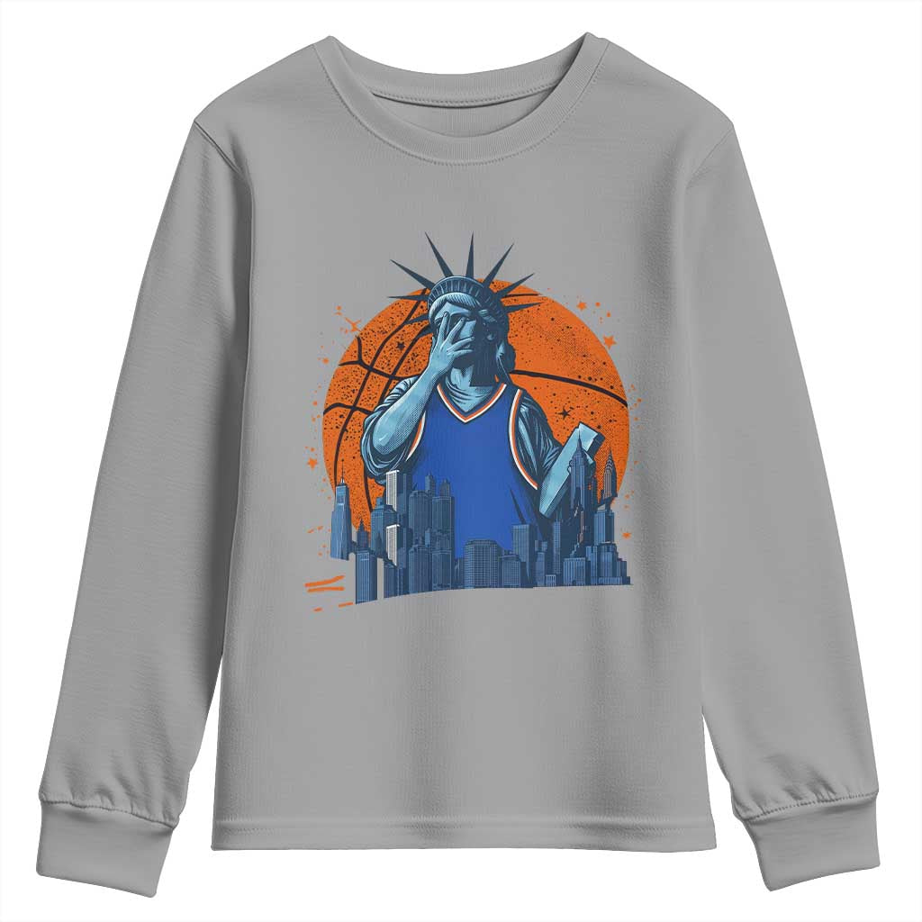 Funny Statue Of Liberty Hoops Fan Youth Sweatshirt New York Sports Gift