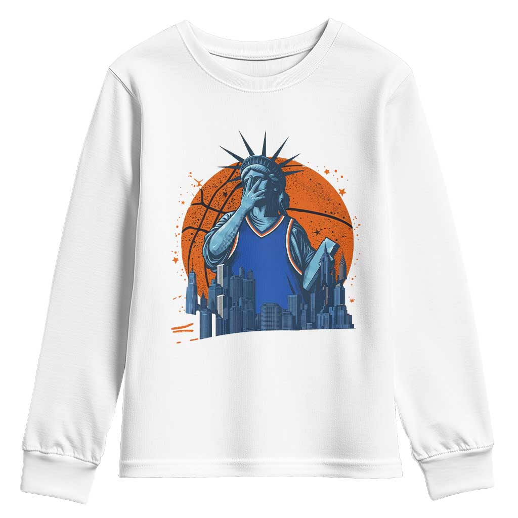 Funny Statue Of Liberty Hoops Fan Youth Sweatshirt New York Sports Gift