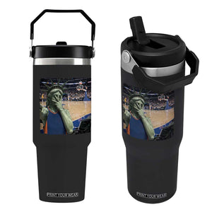 Funny Statue Of Liberty Basketball Selfie Graphic Flip Straw Tumbler