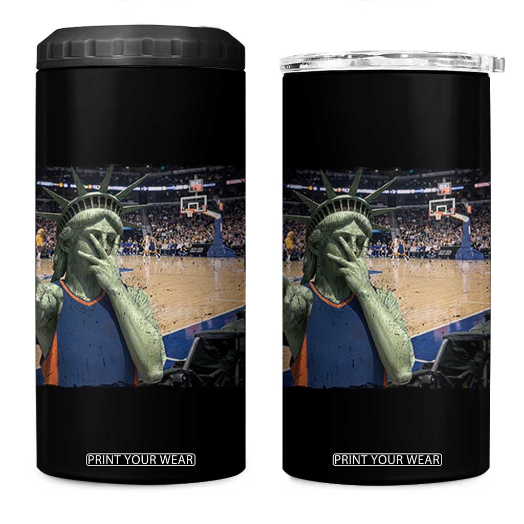 Funny Statue Of Liberty Basketball Selfie Graphic 4 in 1 Can Cooler Tumbler TS12 One Size: 16 oz Black Print Your Wear