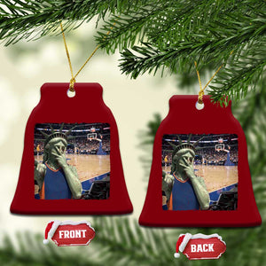 Funny Statue Of Liberty Basketball Selfie Graphic Ceramic Ornament