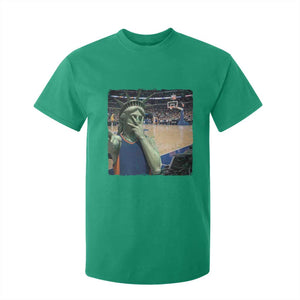 Funny Statue Of Liberty Basketball Selfie Graphic T Shirt For Kid