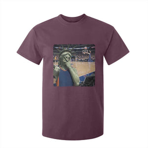 Funny Statue Of Liberty Basketball Selfie Graphic T Shirt For Kid