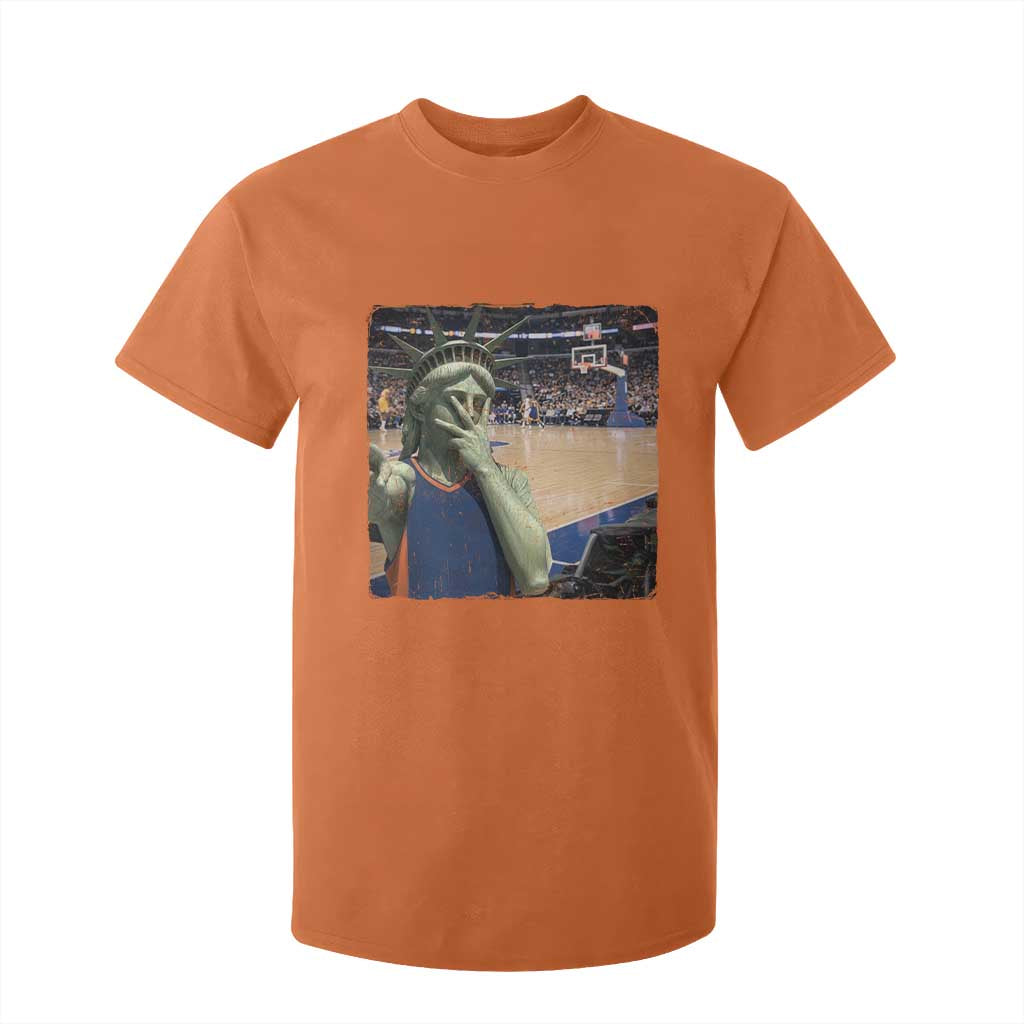 Funny Statue Of Liberty Basketball Selfie Graphic T Shirt For Kid