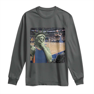 Funny Statue Of Liberty Basketball Selfie Graphic Long Sleeve Shirt