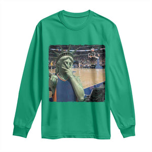 Funny Statue Of Liberty Basketball Selfie Graphic Long Sleeve Shirt