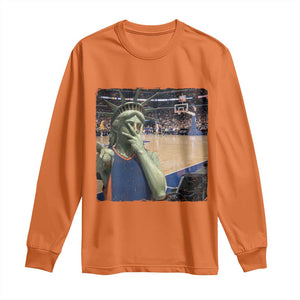 Funny Statue Of Liberty Basketball Selfie Graphic Long Sleeve Shirt