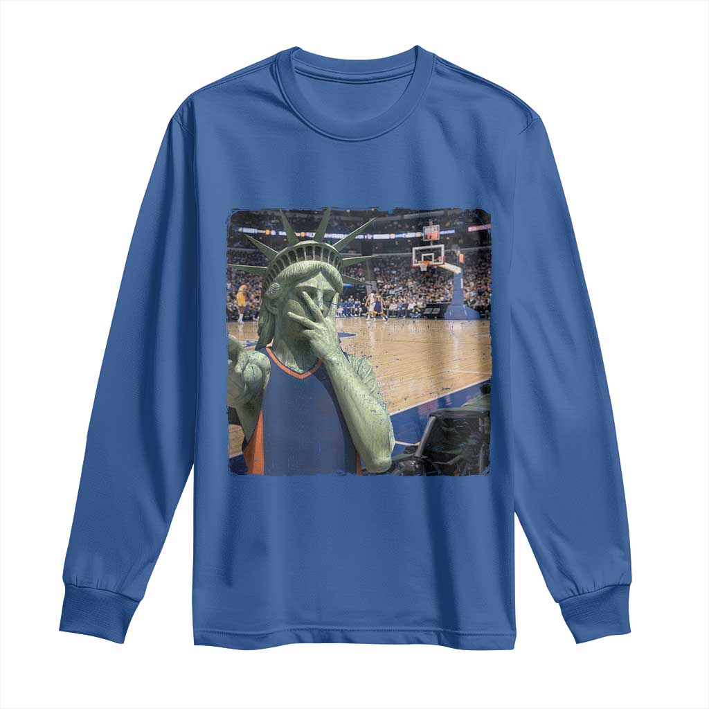 Funny Statue Of Liberty Basketball Selfie Graphic Long Sleeve Shirt